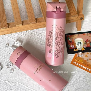 星巴克杯子2026新年禮物週年慶幻彩女神粉色超輕小巧膳魔師雙尾人魚款保溫不鏽鋼杯子喝茶喝水露營情人節聖誕節七夕禮物新年
