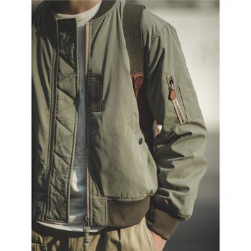 馬登工裝 美式空中MA1飛行員夾克棉襖軍綠加厚棒球棉服外套男士冬