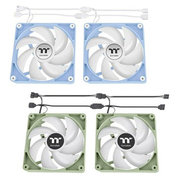 米特3C數位–Thermaltake 曜越 CT120 ARGB 正轉 模組化線材設計 (二入) 抹茶綠/繡球花藍