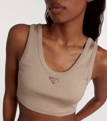 Prada Logo cotton jersey tank top