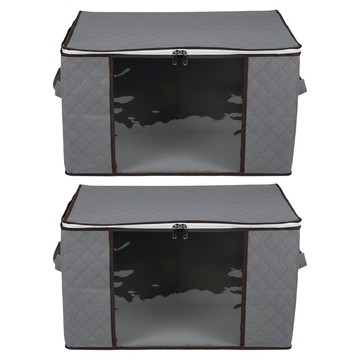 comet 布質棉被收納袋 60L  60 x 40 x 35cm  灰色  2個