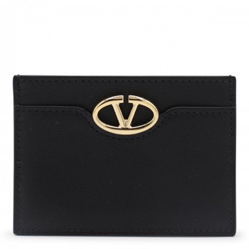 Valentino Garavani - Black Leather Card Holder Uni