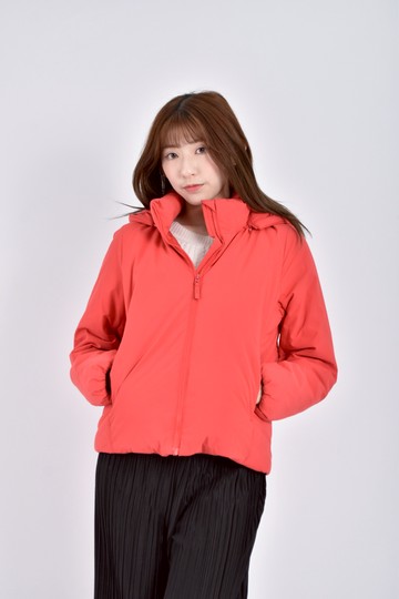 (S) uniqlo質感羽絨長袖紅色外套