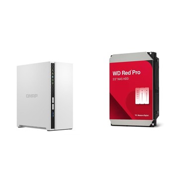 QNAP 〈鈔省價〉TS-233 NAS伺服器+WD 紅標 Pro 8TB NAS硬碟(X2)