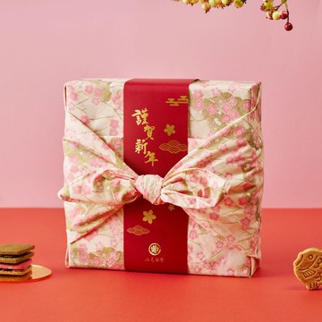 【年節禮盒預購】緋寒花見－綜合燒菓子風呂敷木盒