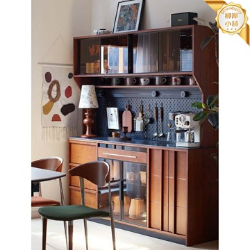 【法式復古風】餐邊櫃 茶水櫃 儲物櫃 置物櫃 客廳櫃 玄關櫃 實木雙開門 雙層收納 靠牆一體式 客廳餐廳通用