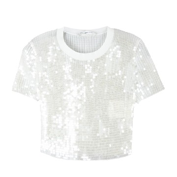 alexanderwang 亮片刺繡羅紋圓領 t 恤