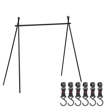 Chill Outdoor 大款 多功能三角置物架 贈6個專屬掛勾  黑色  1個