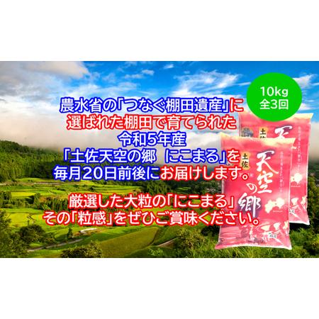 ふるさと納税 ★令和5年産★2010年・2016年 お米日本一コンテスト inしずおか 特別最高金賞受賞 土佐天空の郷　にこまる　10kg定期便　毎月お届.. 高知県本山町