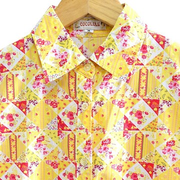 │Slowly│ 花樣少女-古著襯衫│vintage.復古.文藝.