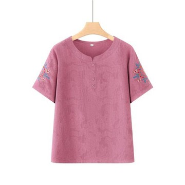 中老年女裝媽媽夏裝純棉奶奶短袖t恤女大碼老年人老太太上衣夏季