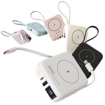 POLYBATT 台灣製造 10000mAh 固態行動電源(CCC/雙PD快充/磁吸/自帶線)