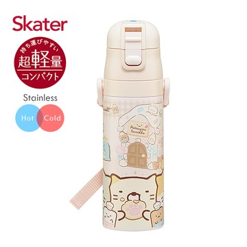 日本 SKATER - (兒童)不鏽鋼直飲保溫水壺470ml-角落小夥伴SNACK