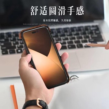 （爆款熱賣）（國際精品）【免運】手機殼 木邊框手機保護殼 簡約黑色金屬殼 適用iPhone12131415ProMax