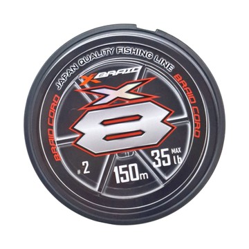 YGK X-BRAID CORD X8 8股 PE線 母線 150M 2號 35lb  螢光綠  1捲