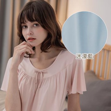 Rosemaid 羅絲美 - 迷濛星辰涼感短袖洋裝睡衣-迷濛粉/藍【R6102】