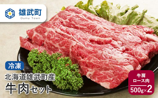 北海道雄武町産　牛肉セット（冷凍）(牛肩ロース肉500g×2)