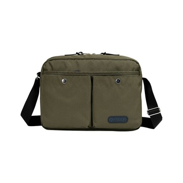 【OUTDOOR】慢活宣言橫式雙口袋側背包-卡其綠 OD163105KG