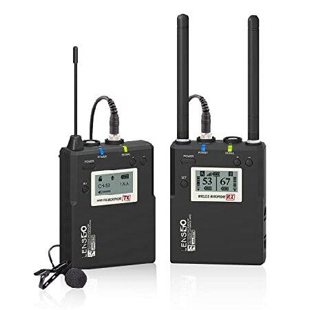 LENSGO LWM-338C Wireless Lavalier Microphone System 99-Channel UHF Full Metal Professional Omnidirectional Wireless Lapel Mic for Canon Nikon DSLR Cam