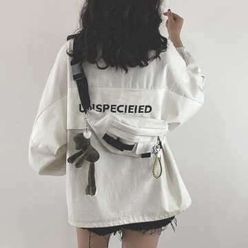 【台灣有貨】實拍 2022新款包包網紅ins日系原宿工裝胸包女韓版學生帆布斜挎腰包潮