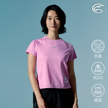ADISI 女輕量散熱速乾智能抑菌訓練短版T AL2611107 泡泡粉 (M-XL)