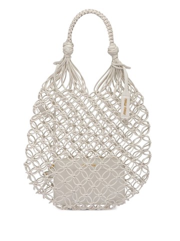Miu Miu - woven nappa leather tote bag - women - Nappa Leather - One Size - White
