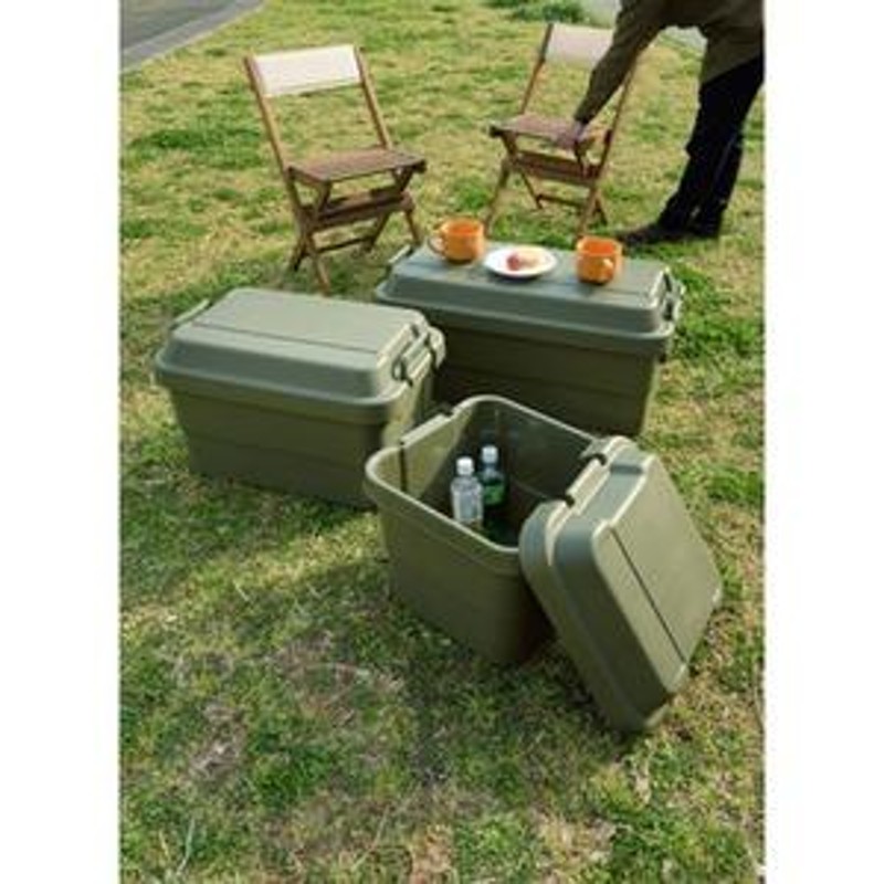 収納ボックス 収納ケース 幅60cm 50L カーキ 耐荷重100kg ロック機能付