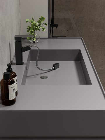 {保固一年}意式輕奢微晶石一體盆實木智能組合浴室柜衛生間洗手洗臉洗漱臺