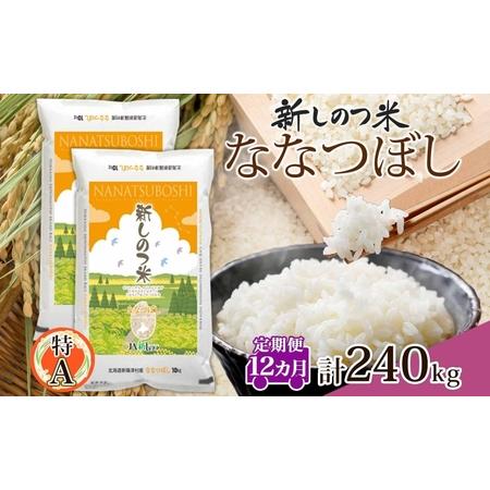 ふるさと納税 北海道 定期便 12ヵ月 連続 全12回 R5年産 北海道産 ななつぼし 10kg 2袋 計20kg 精米 米 白米 ごはん お米 新米 特A 獲得 北海.. 北海道新篠津村