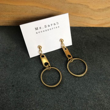 黃銅耳環_裁縫師(可改夾)