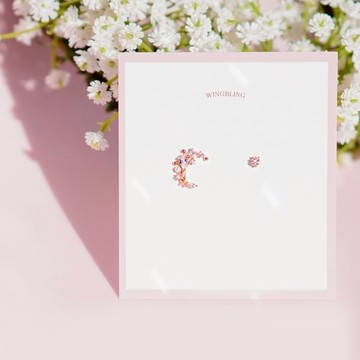 韓國飾品官方直營【WING BLING】月之女神耳環 第2代 粉色  (閨蜜禮物 | 情人送禮 | 摩羯座生日禮物🎁)