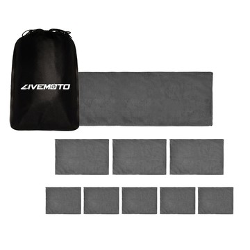 LIVEMOTO 多用途超細纖維洗車巾 特大 + 中 3條 + 小 5條  1組  灰色