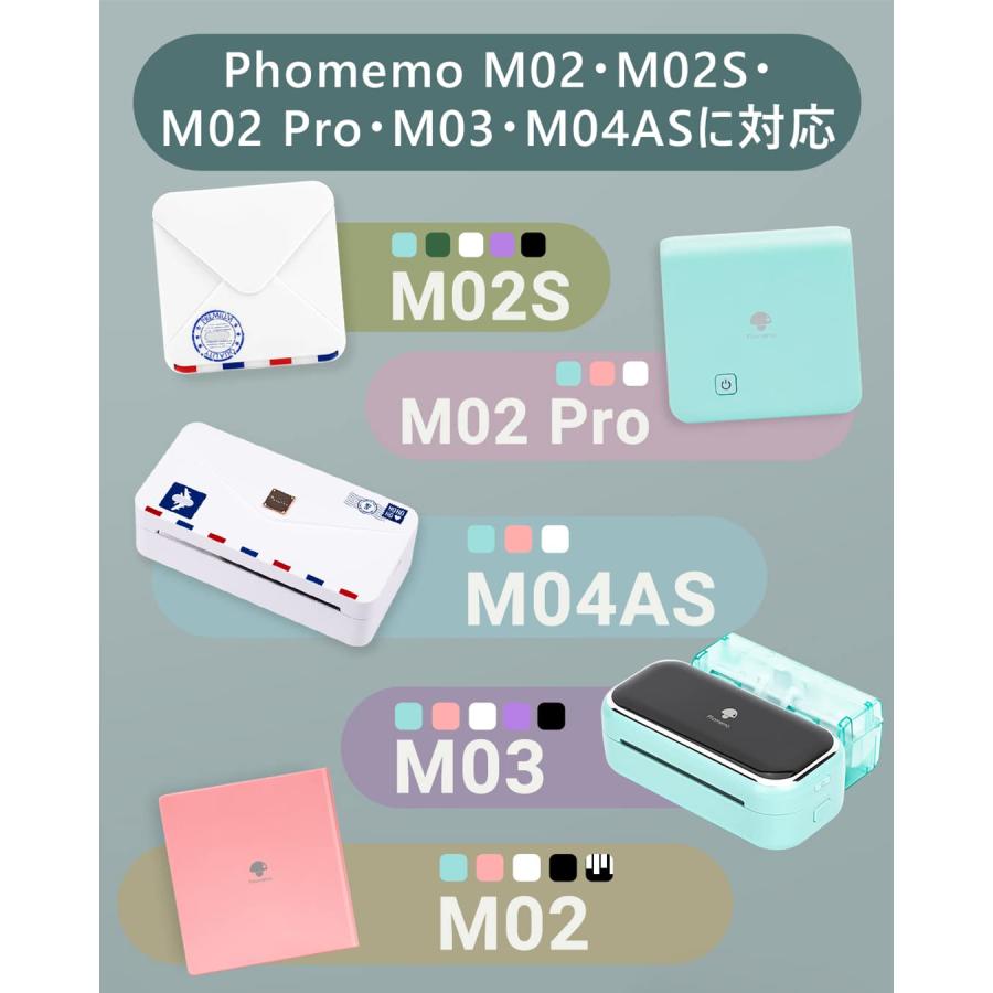 Phomemo M02   M02S   M02 PRO   M03   M04AS用紙 純正 感熱ロール紙 3巻セット ロールペーパー テープ ポ