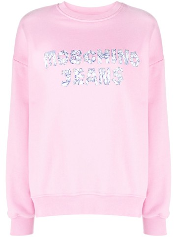 MOSCHINO JEANS - jeans logo-print sweatshirt - women - Cotton - XS - Pink