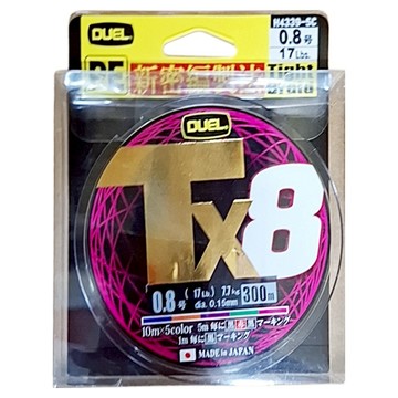 DUEL TX8 五彩 PE線 H4339-5C #0.8 300m 高強度耐磨 適用海釣淡釣  1個