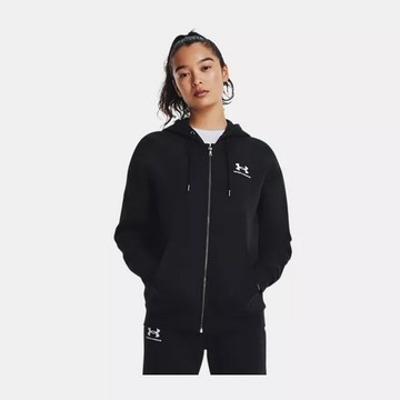 【UNDER ARMOUR】Essential Fleece 連帽外套 女 黑色-1379474-001