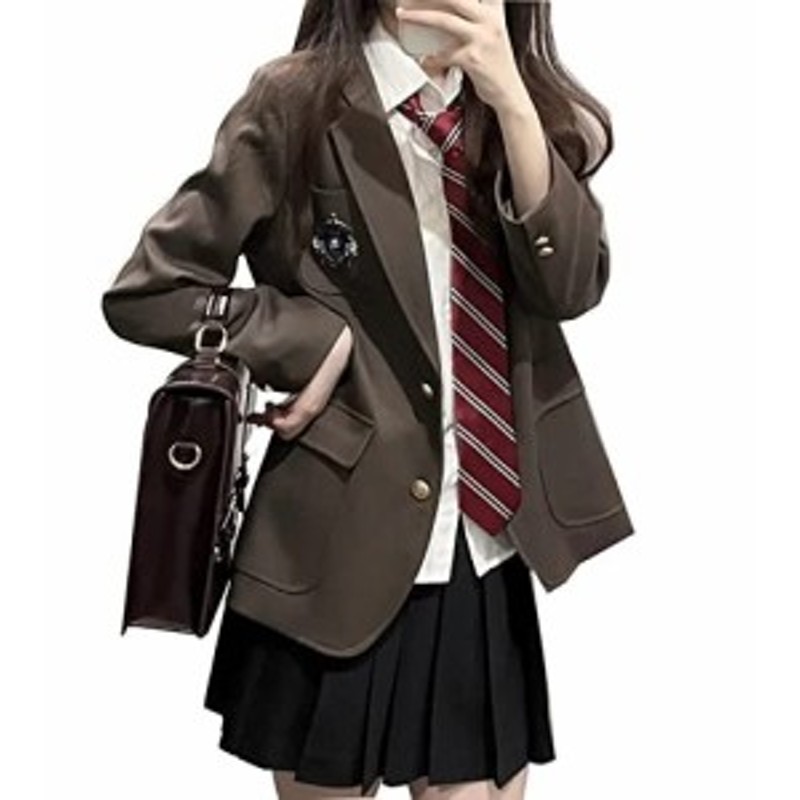 CAWILXHA) ブレザー セーラー服 チェック柄 緑 ジャケット コート jk制服 女子制服 Cosplay 高校生 4点セット (L, ブレザーの4点セット  | LINEブランドカタログ