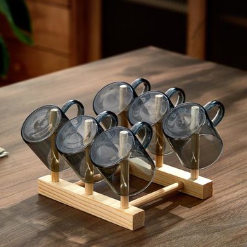 憶壺茶玻璃小茶杯青灰色帶把手品茗杯耐熱家用喝茶小杯子功夫茶具