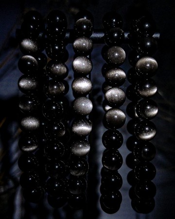 【7A高品銀曜石】全美料貓眼銀曜石 水晶手鍊手串|一物一拍