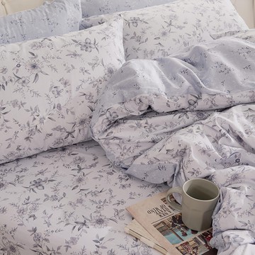 戀家小舖 40支精梳棉 芙朵拉 單人床包枕套組  1入