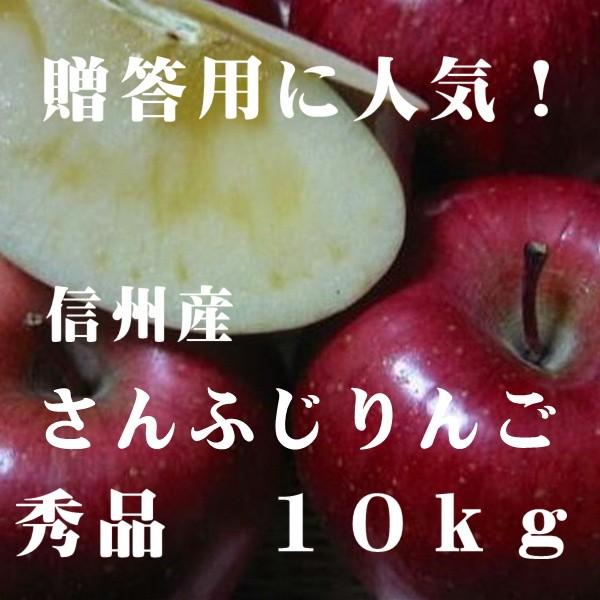 個数限定　お歳暮に人気　長野産 　サンふじりんご10kg(24玉〜36玉）秀品　お歳暮に 長野 りんご・信州りんご お歳暮