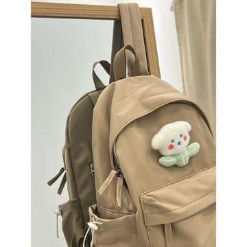 百搭ins書包女大學生日系極簡風純色簡約高中學生雙肩包小眾配色