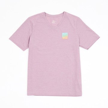 ADISI 男浪花洞洞短袖V領透氣圖T AL2611030 酒紅紫 (M-3XL)｜透氣 吸濕排汗 快乾 輕量 彈性 排汗衣