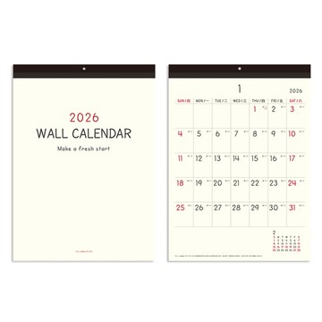 2026年B4可掛式月曆(素面/可撕/直)