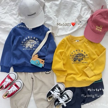 🌈✨mix1001 沙灘吉普車印圖上衣 ✨兒童 帥氣車車上衣 5-17
