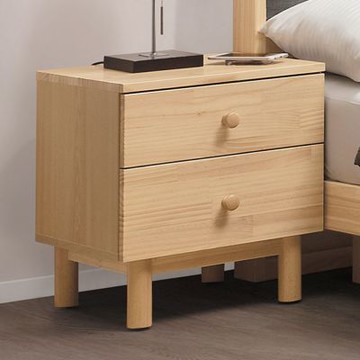 文創集 格羅實木1.5尺二抽床頭櫃-46x40x48m免組