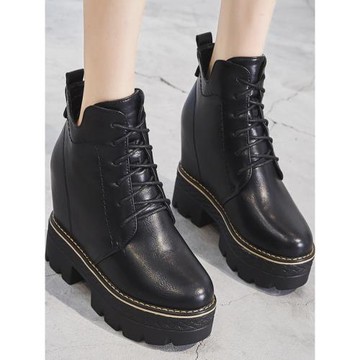 內增高鞋馬丁靴女厚底11厘米2025英倫風短靴女春秋ins網紅瘦瘦靴