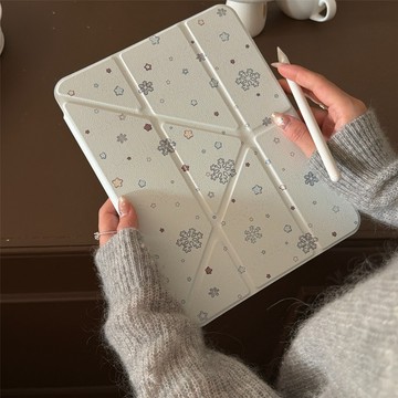 ins韓系溫柔風雪花 iPad 搭扣 變形 帶筆槽 保護套 Air 7 6 5 4 Pro 11 10代 保護殼 皮套