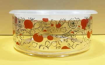 【震撼精品百貨】小熊維尼 Winnie the Pooh ~迪士尼 Disney 小熊維尼圓形透明玻璃保鮮盒-橘*52739