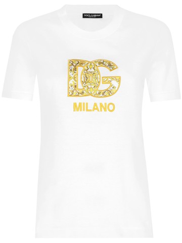 T-shirt in jersey di cotone con logo-44